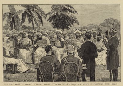 The West Coast of Africa, a Peace Palaver of Native Kings, Queens, and Chiefs at Freetown, Sierra Leone by Joseph Nash